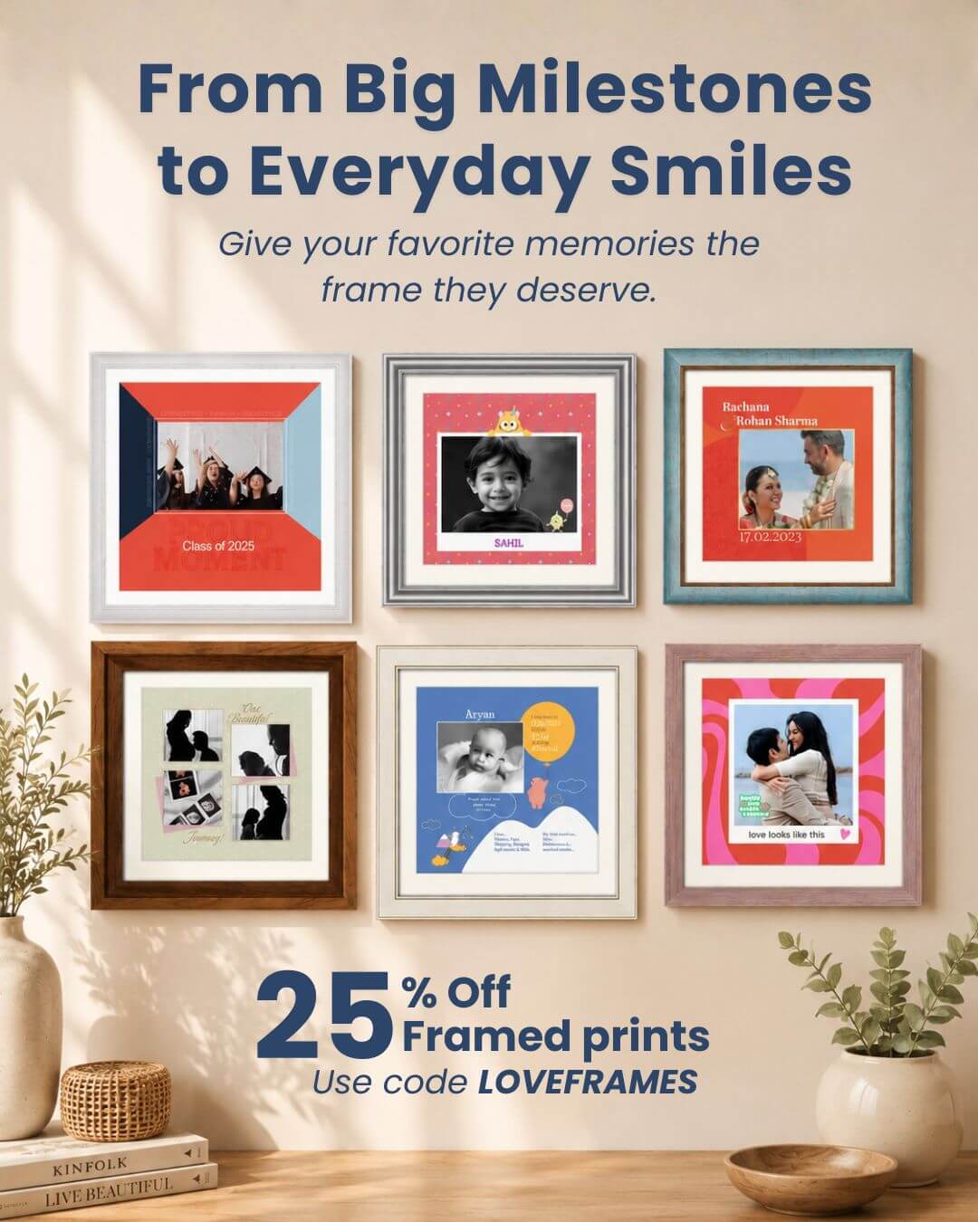 25% OFF on Framed Photo Prints